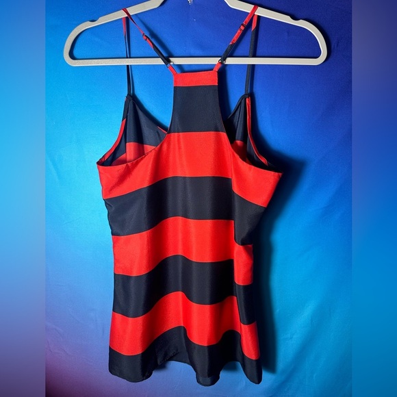 J. crew | Women’s 4 Navy Blue and Red Striped Racerback Camisole Tank Top Blouse - Picture 3 of 5